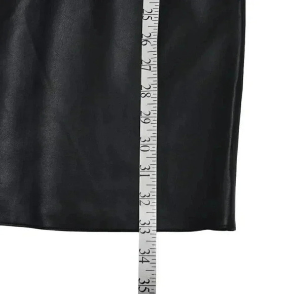 Zara Black Faux Leather Ruffle Sleeves Dress Bell Sleeve Size  Medium - Picture 15 of 15